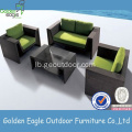 Wicker Wunnzëmmer Miwwel Sofa Set Kleng Dësch